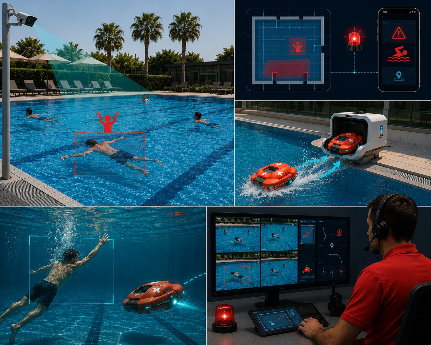 Smart Pool System for Drowning Detection and Rescue