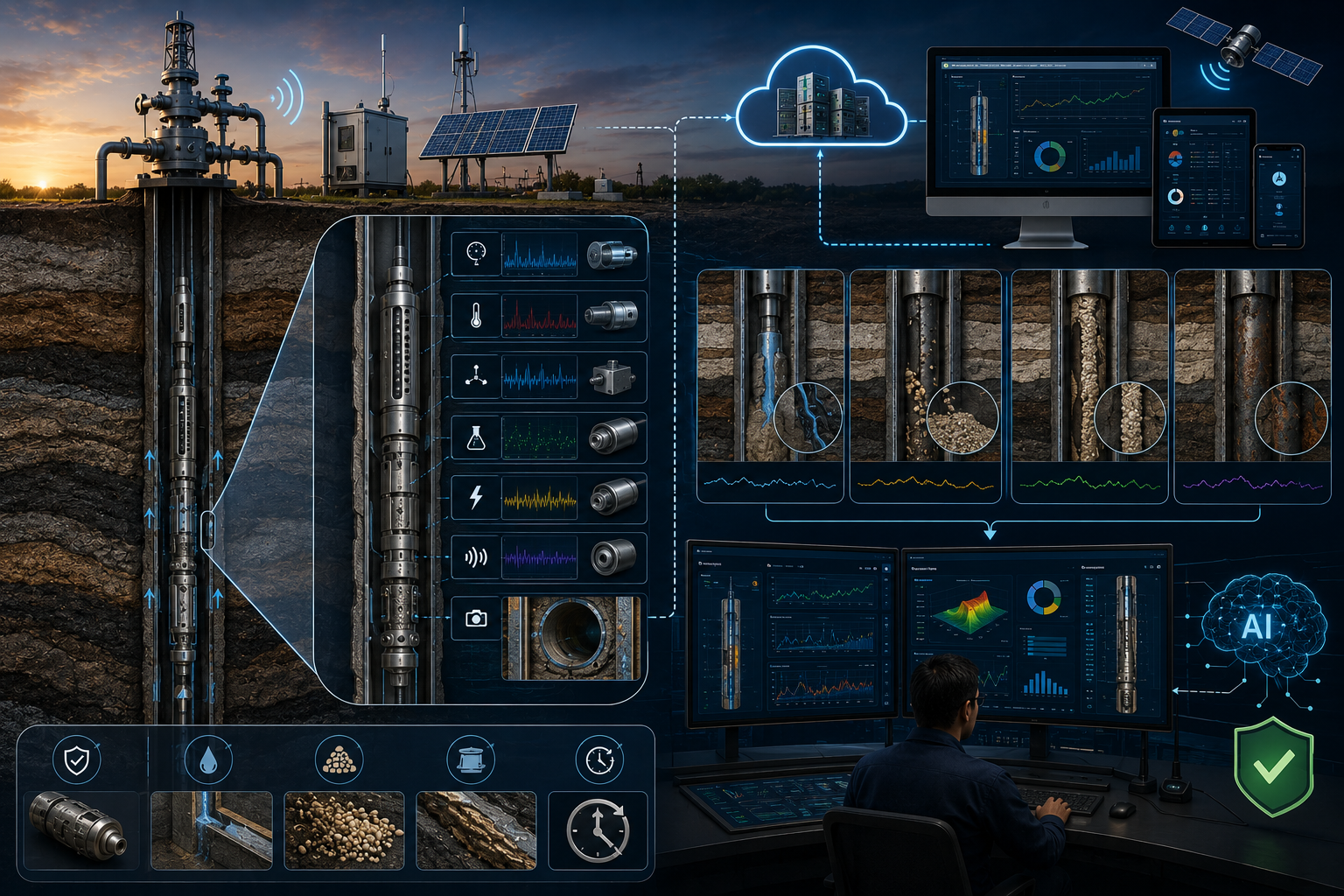 Al-Powered Well Integrity Monitoring System: Early Detection of Cement Leaks, Sand Production, and Scale Formation.