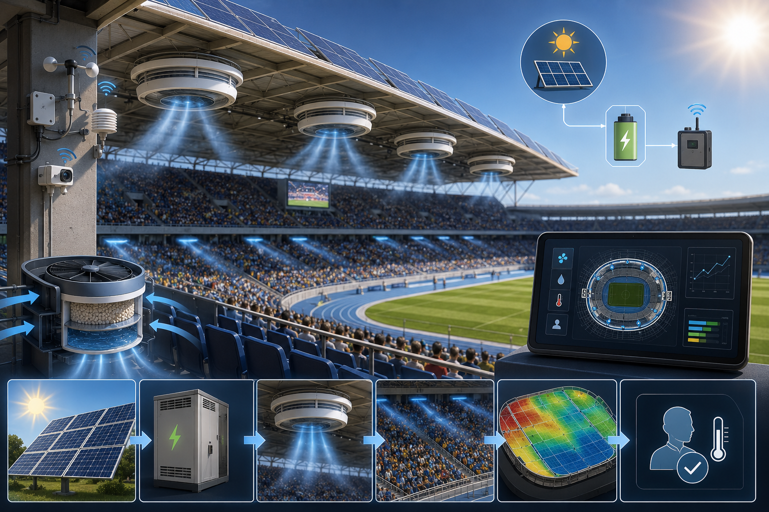 Solar Powered Mechanical Cooling System for Stadiums in Saudi Arabia