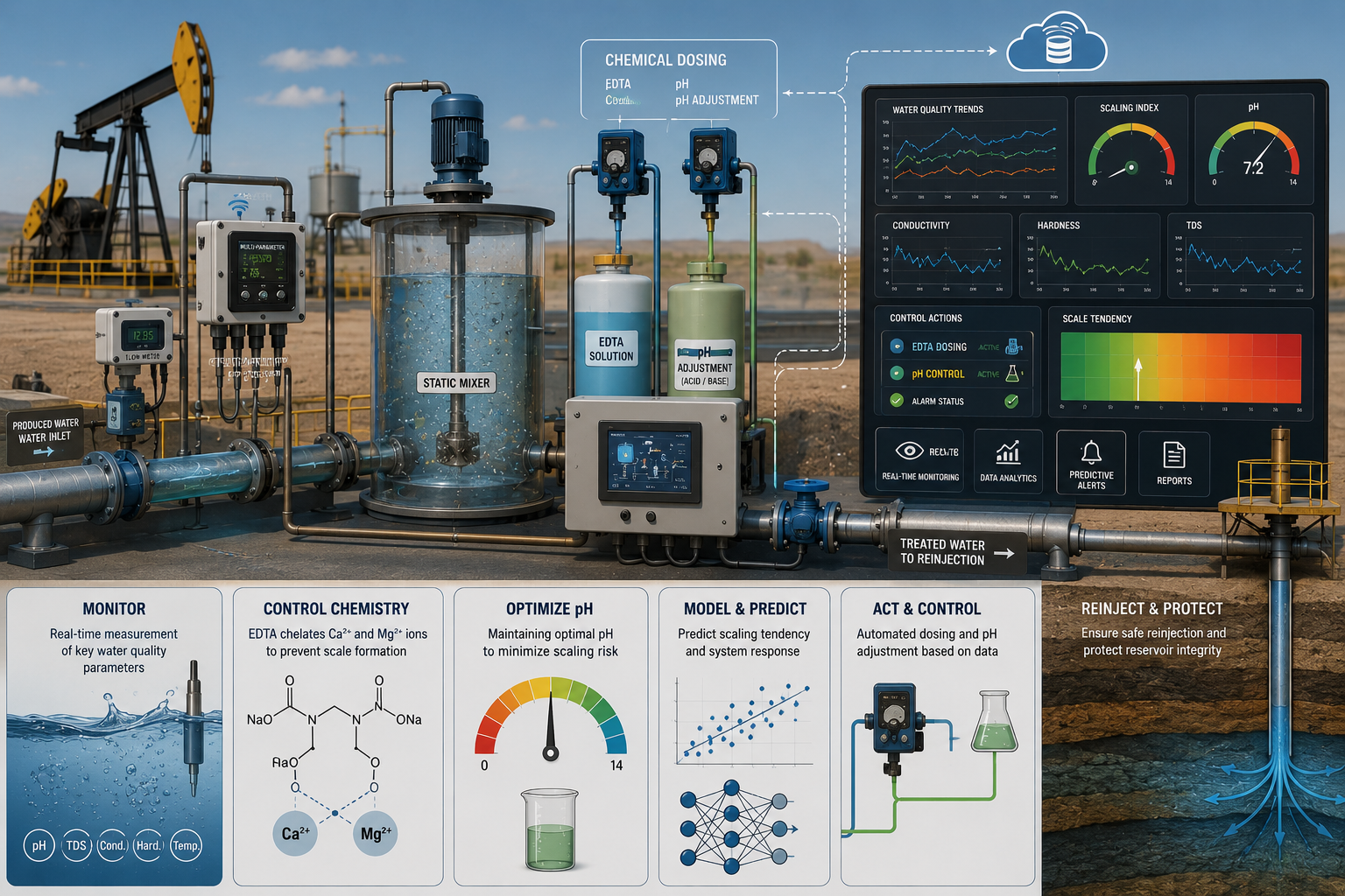 Integrated Smart Water Quality Monitoring and Reinjection System for Minimizing Scale Formation in Oil Wells