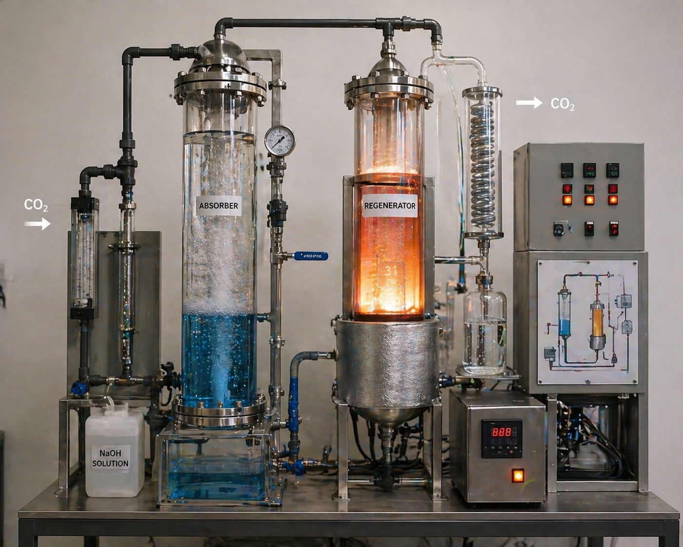 Small-Scale C02 Capture-Release (NaOH-Based)