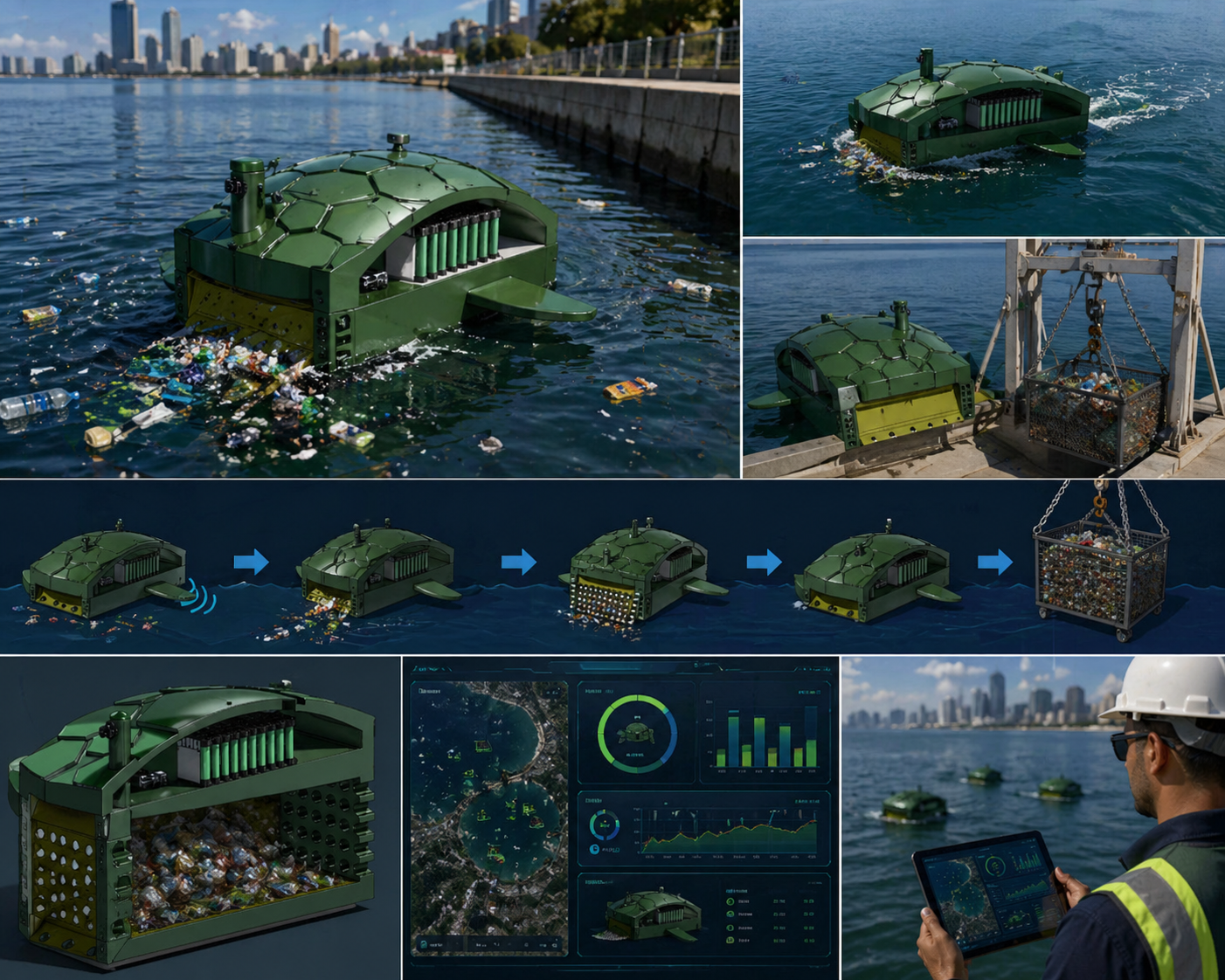Plastic Waste Collecting Water Vehicle Waste Turtle